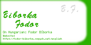 biborka fodor business card