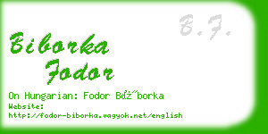 biborka fodor business card
